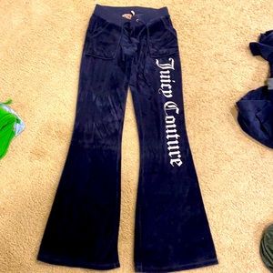Juicy Couture flare Velour navy pants